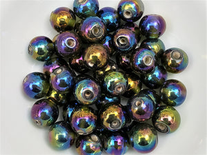 Blue Iris Glass Beads - 12mm - 10pcs