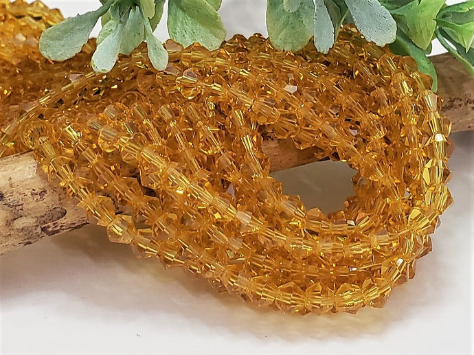 Honey Faceted Crystal Bicone - 4mm - 14