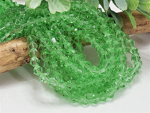 Mint Green Faceted Crystal Bicone - 4mm - 14"-15" Strand