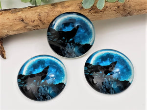 Wolf Callings Glass Cabochons - 25mm - 1pc