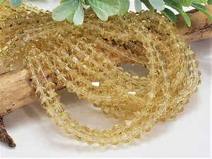 Wheat Faceted Crystal Bicone - 4mm - 14"-15" Strand
