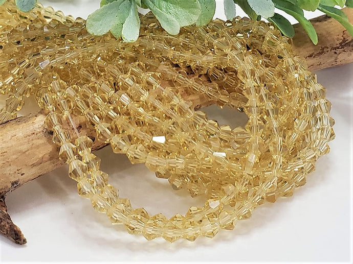 Wheat Faceted Crystal Bicone - 4mm - 14