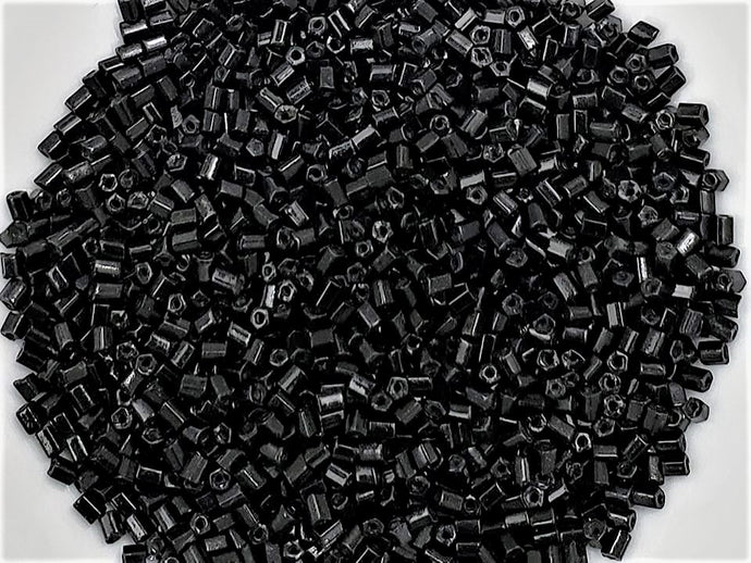 Luster Black Bugle Beads  (Indian) - 3mm - 25gr