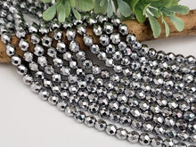 Load image into Gallery viewer, Antique Silver Faceted Hematite - 6mm ** Half or Full Strand **
