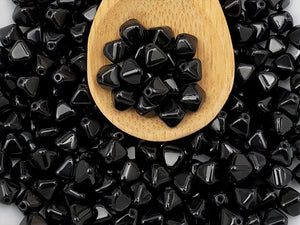Opaque Black Luster - 6mm Czech Bicone
