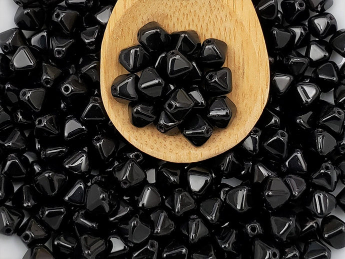 Opaque Black Luster - 6mm Czech Bicone