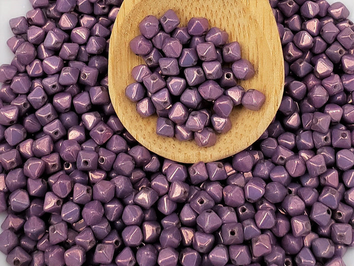 Opaque Purple Luster - 4mm Czech Bicone