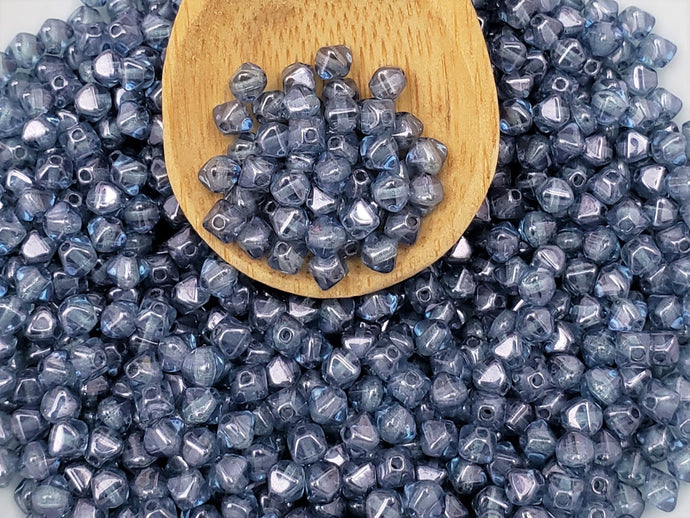 Blue Sapphire Translucent - 4mm Czech Bicone