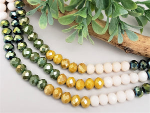 "Sunflower" Designer Crystal Mix - 8x6mm -  12" Strand