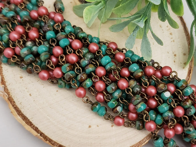 Czech Beads Rosary Chain - 1ft.