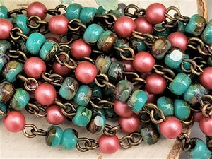 Czech Beads Rosary Chain - 1ft.