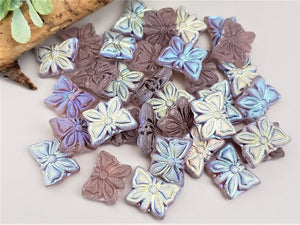 Matte Amethyst AB Butterfly Czech Beads  - 15x12mm - 10pcs
