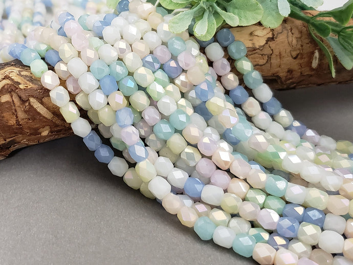 Faceted Pastel Barrel Crystal Mix - 6x5mm - 10
