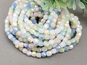 Faceted Pastel Barrel Crystal Mix - 6x5mm - 10" Strand