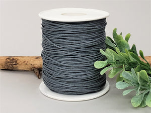 Stone Blue Waxed Cotton Cord - 1mm - 5yds