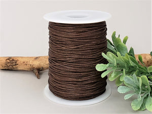 Saddle Brown Waxed Cotton Cord - 1mm - 5yds