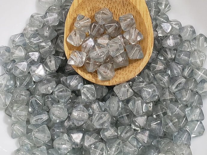 Translucent grey - 6mm Czech Bicone