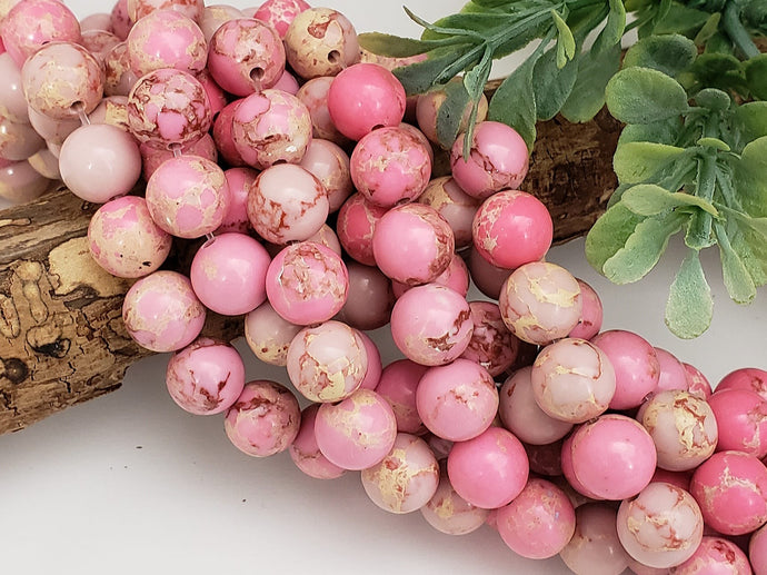 Pink Sea Sediment Imperial Jasper - 10mm – 15” Full Strand