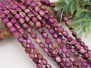Purple Sea Sediment Jasper Nuggets - 5x7mm – 15” Full Strand
