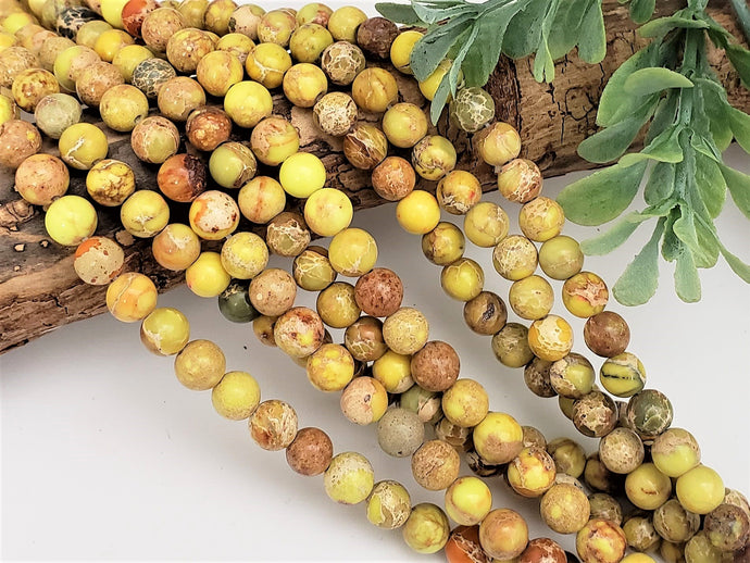 Yellow Lemon Sea Sediment Jasper - 6mm – 15” Full Strand
