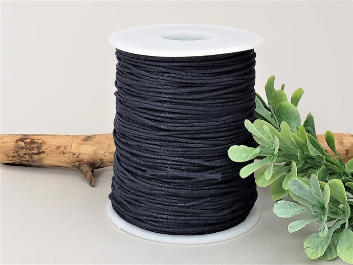 Prussian Blue Waxed Cotton Cord - 1mm - 5yds