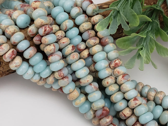 Snakeskin Jasper Rondelles  8x5mm – 7.5