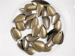 Antique Brass Iron Teardrop Charms  - 15x8mm - 40pcs