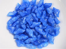 Load image into Gallery viewer, Blue Silk Art Deco Czech Flower - 14x7mm  - 15pcs

