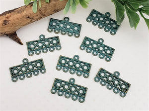 Antique Brass Patina Wash Chandelier Connector - 22x10mm - 8pcs