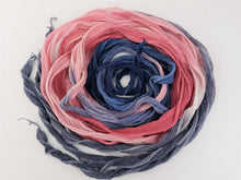Load image into Gallery viewer, Variegated Day Dreamers - Hand Dyed Fairy Ribbon - Habotai Silk - Crinkle Ribbon - approx 40&quot;
