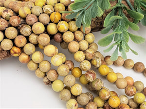 Yellow Lemon Sea Sediment Jasper - 8mm – 15” Full Strand