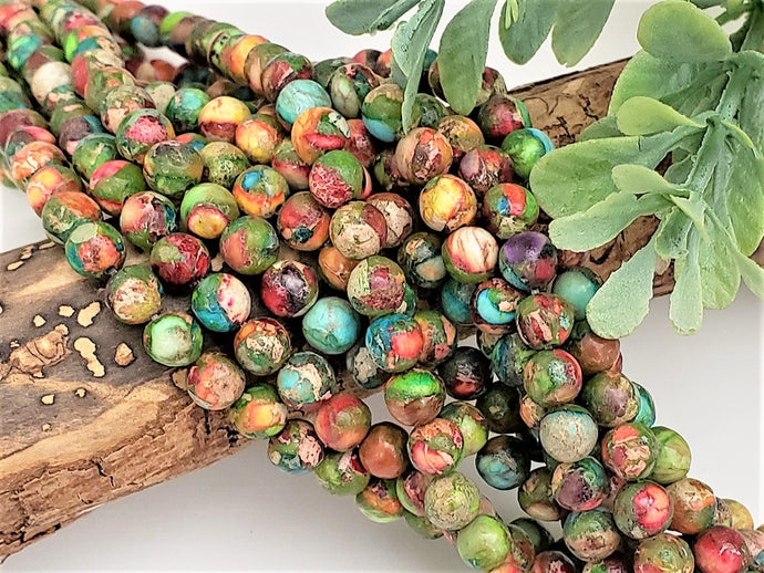 Multicolor Sea Sediment Imperial Jasper - 6mm – 15” Full Strand