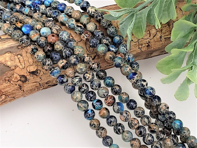 Ocean Blue Mix Sea Sediment Jasper 4mm– 15