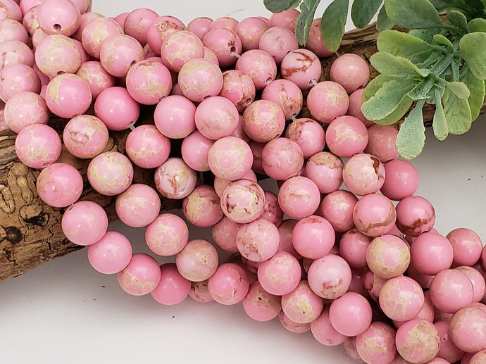 Pink Sea Sediment Imperial Jasper - 8mm – 15” Full Strand