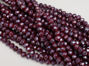 Bordeaux - Super Shine Faceted Crystals  - 8x6mm - 16" Strand