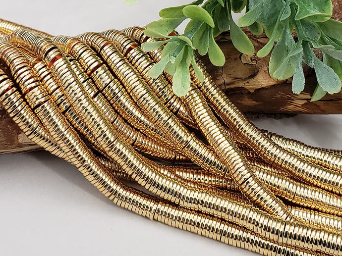 14k Gold Plated Metallic - Hematite Disks - 6mm - 16