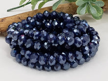 Load image into Gallery viewer, Navy Blue - Super Shine Faceted Crystals  - 8x6mm - 16&quot; Strand
