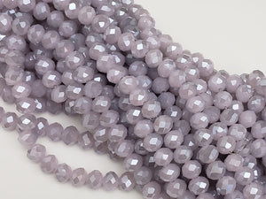 Lilac  - Super Shine Faceted Crystals  - 8x6mm - 16" Strand