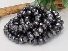 Load image into Gallery viewer, Stone Grey - Super Shine Faceted Crystals  - 8x6mm - 16&quot; Strand
