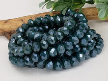 Charger l&#39;image dans la galerie, Deep Teal - Super Shine Faceted Crystals  - 8x6mm - 16&quot; Strand
