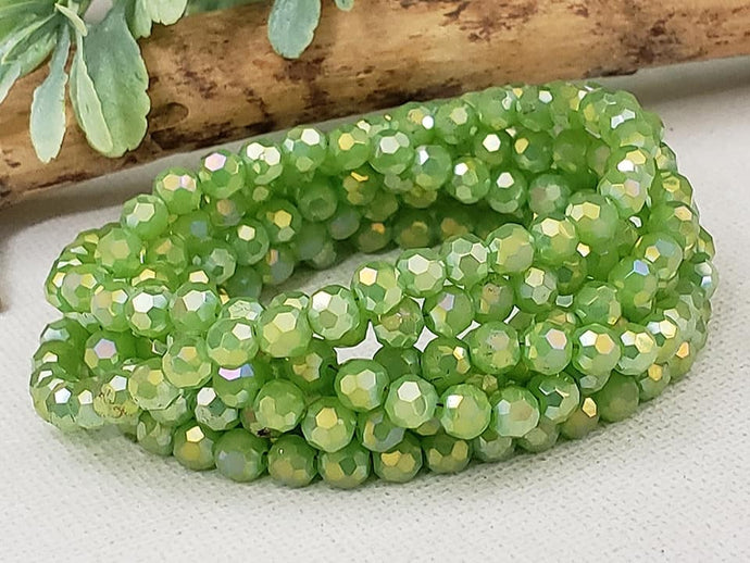 Mystic Chartreuse Faceted Crystals - 4mm - 15