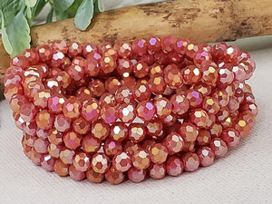 Mystic Coral Faceted Crystals - 4mm - 15" Full Strand