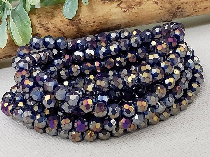 Mystic Indigo Grape Faceted Crystals - 4mm - 15