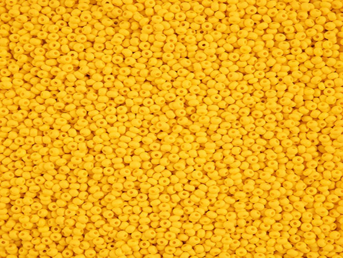 Dark Yellow Matt  - 11/0 Czech Seed Beads - Permalux #163