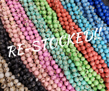 Charger l&#39;image dans la galerie, Dusty Magenta Howlite Shell Inlay Gemstone -8mm - 16&quot;Full Strand
