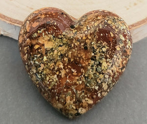 Rusted Granite Handcrafted Heart Cabochons